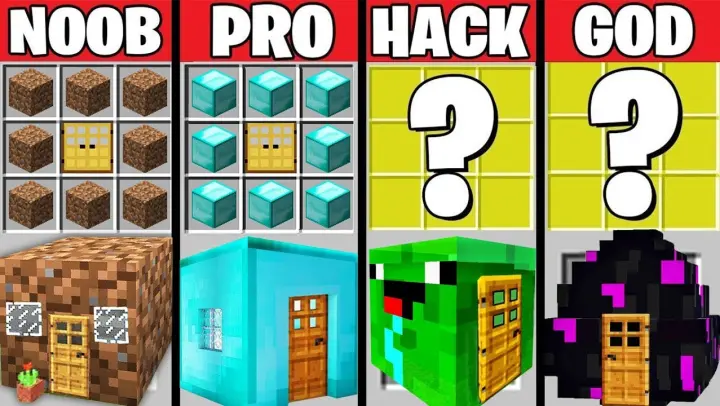 Detail Minecraft Noob Vs Pro Vs Hacker Vs God Membuat Rumah Nomer 53