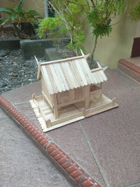 Detail Miniatur Rumah Adat Dari Stik Nomer 26