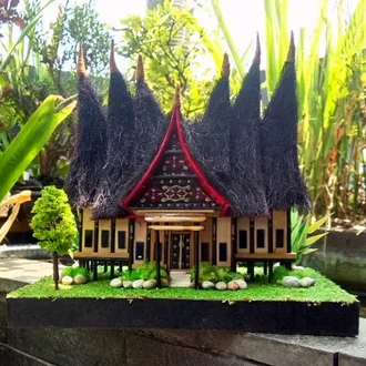 Detail Miniatur Rumah Adat Minangkabau Nomer 28