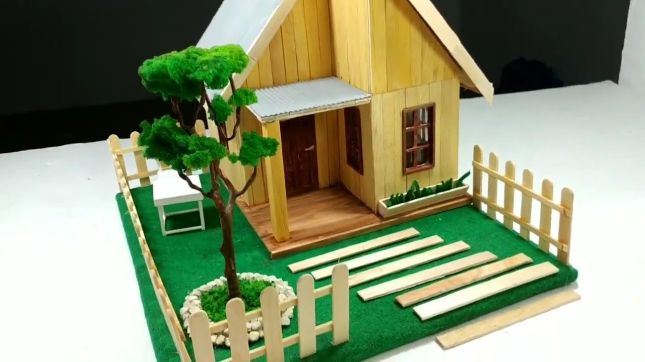 Miniatur Rumah Dari Stik Es Krim Yang Mudah - KibrisPDR