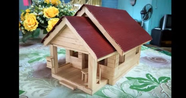 Download Miniatur Rumah Dari Stik Es Krim Yang Mudah Nomer 20