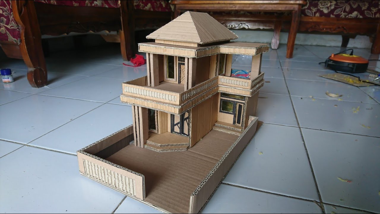 Detail Miniatur Rumah Tingkat Dari Kardus Nomer 4