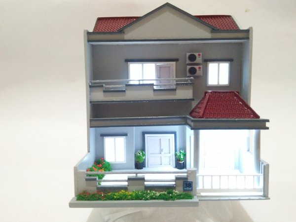 Detail Miniatur Rumah Tingkat Dari Kardus Nomer 40