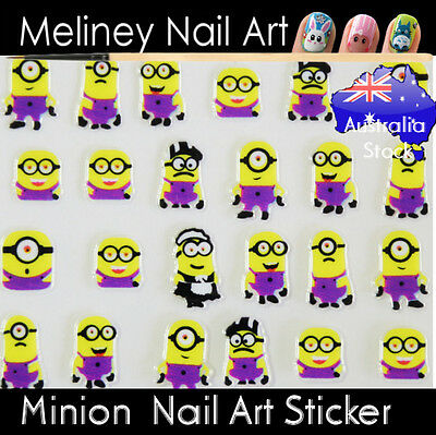 Detail Minion Nail Art Stickers Nomer 16