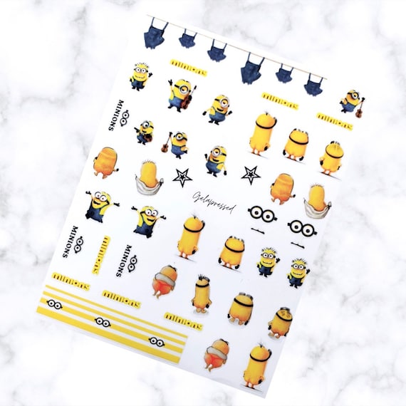 Detail Minion Nail Art Stickers Nomer 18