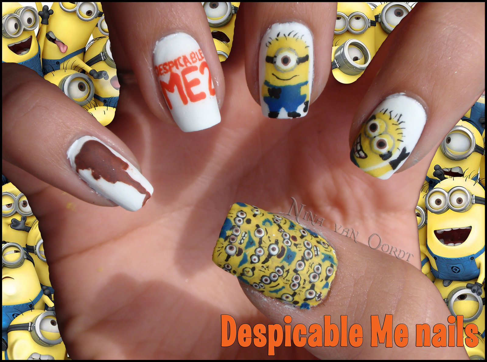 Detail Minion Nail Art Stickers Nomer 38