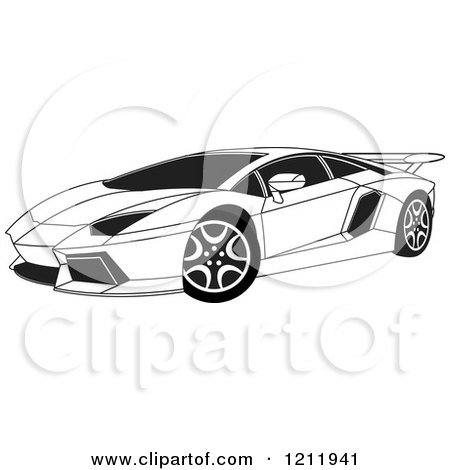 Detail Lamborghini Clipart Black And White Nomer 4