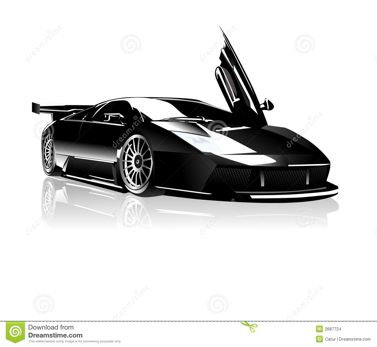 Detail Lamborghini Clipart Black And White Nomer 27