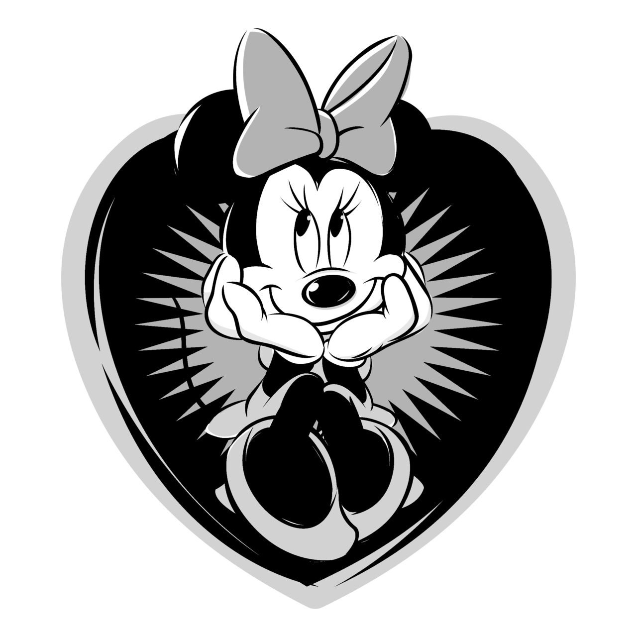 Detail Minnie Mouse Black And White Nomer 21