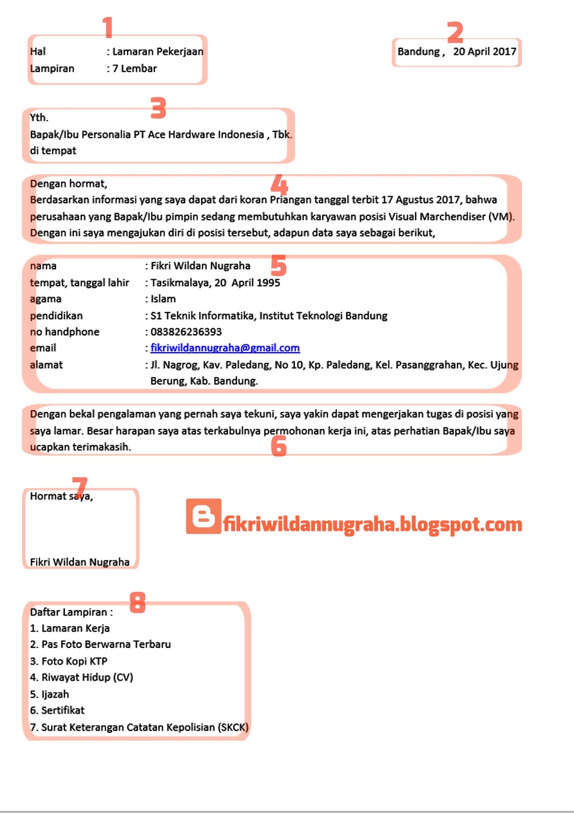 Detail Lampiran Dalam Surat Lamaran Pekerjaan Nomer 35