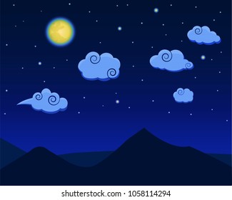 Detail Langit Malam Vector Nomer 22