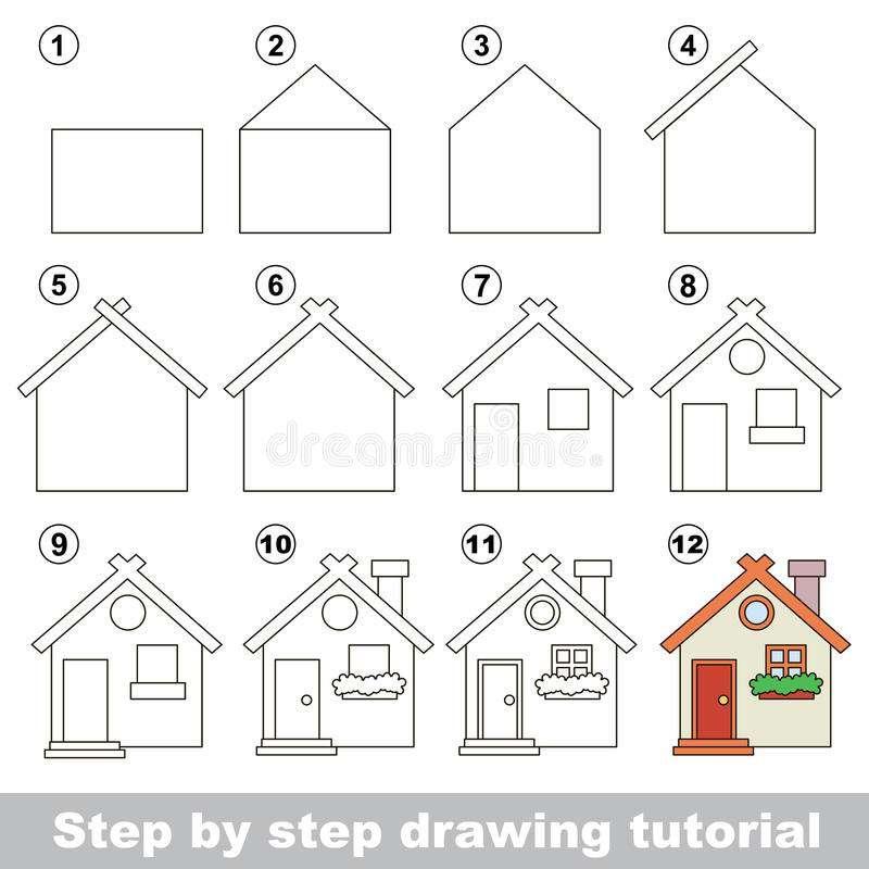 Detail Langkah Langkah Menggambar Rumah Nomer 3