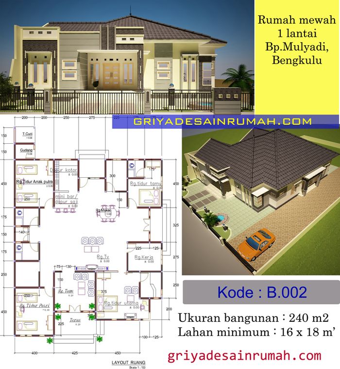 Detail Desain Rumah Hook 2 Muka 1 Lantai Nomer 31