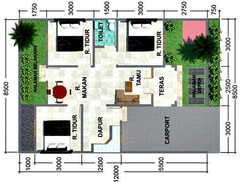 Detail Desain Rumah Kamar 3 Nomer 33