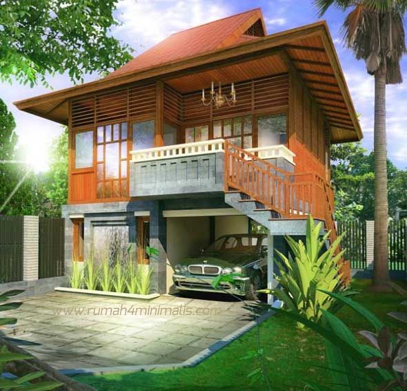 Detail Desain Rumah Kayu Dua Lantai Nomer 10
