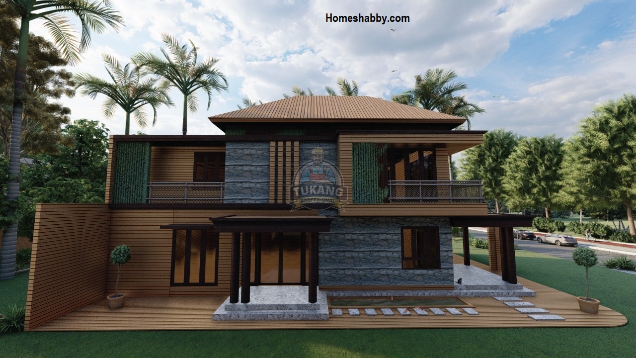 Detail Desain Rumah Kayu Modern Mewah Nomer 49