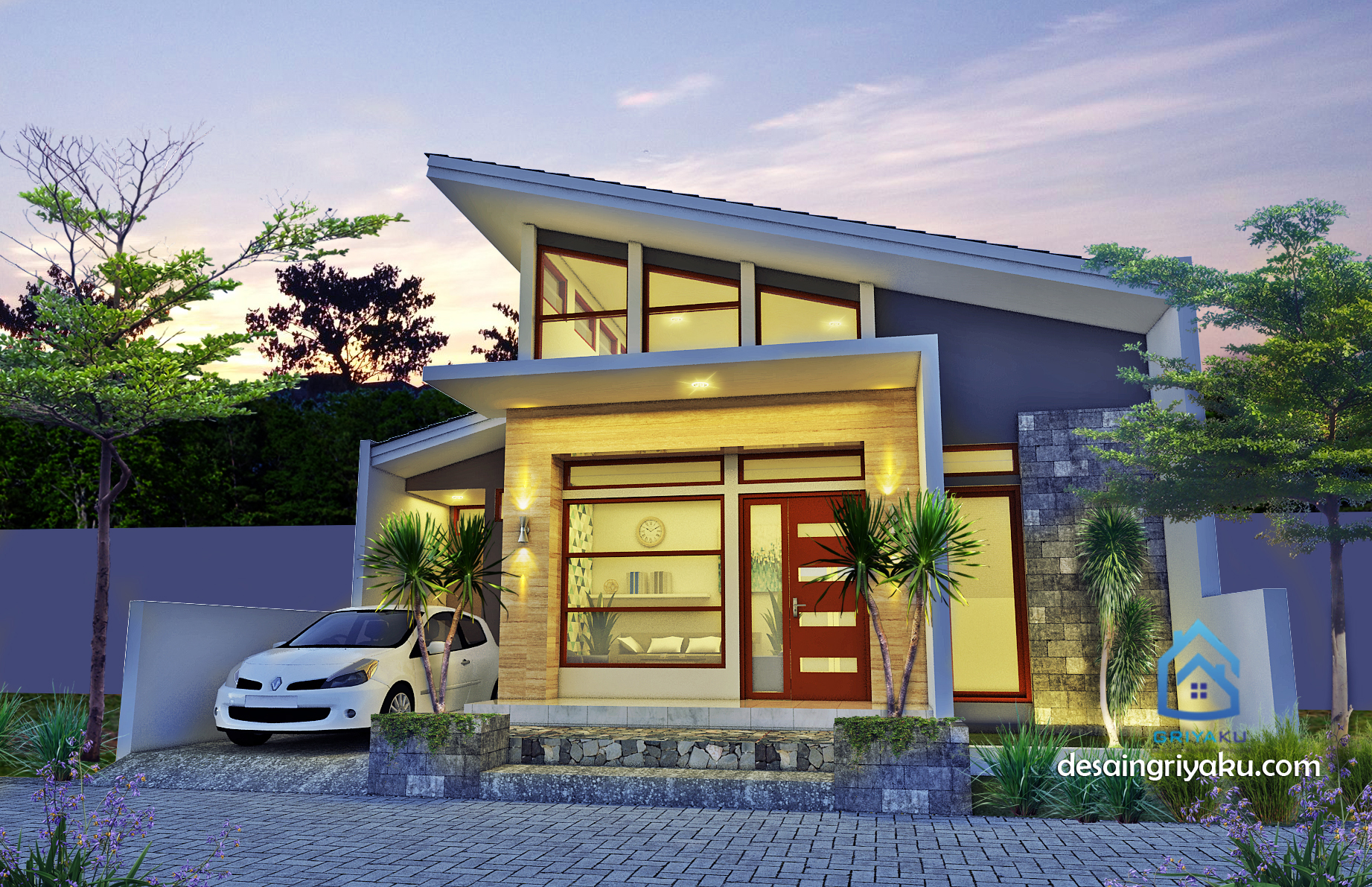 Detail Desain Rumah Kontemporer 1 Lantai Nomer 11