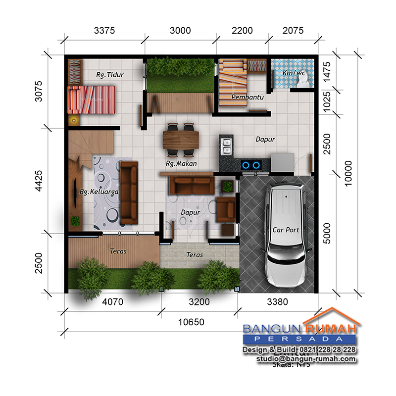 Detail Desain Rumah Luas Tanah 65 M2 Nomer 2