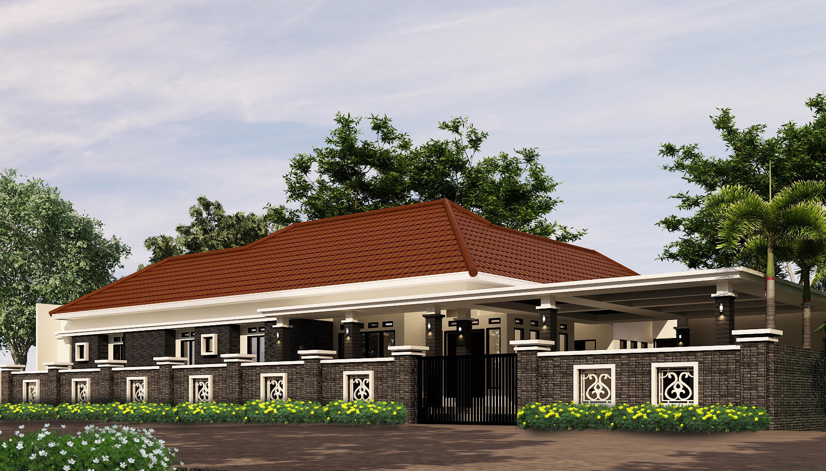 Detail Desain Rumah Mewah 1 Lantai Nomer 20