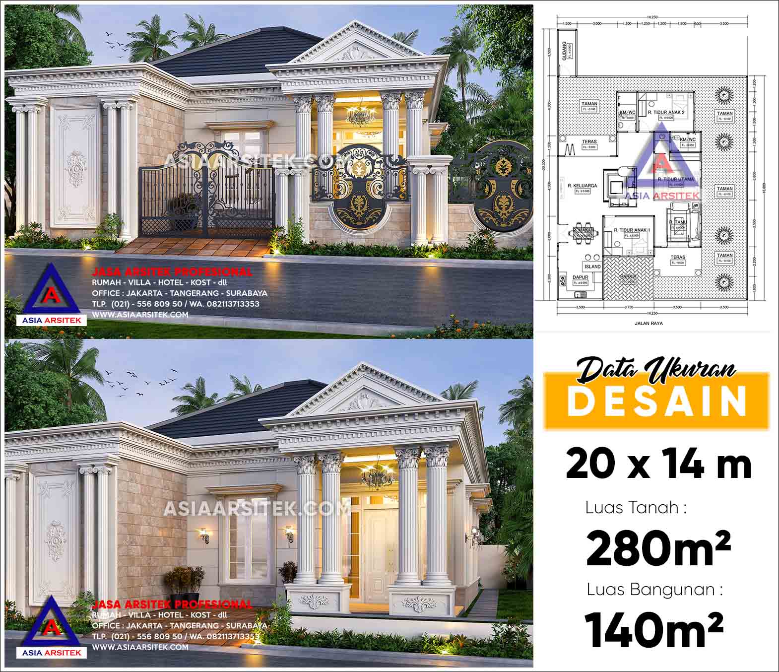 Detail Desain Rumah Mewah 1 Lantai Nomer 52