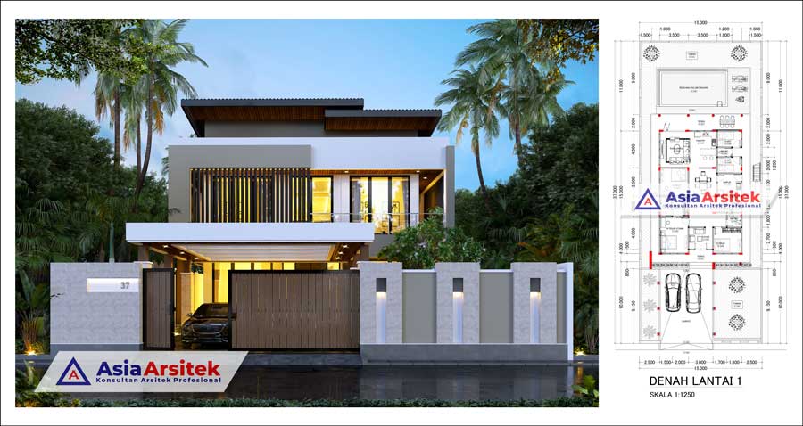 Detail Desain Rumah Mewah Modern 2 Lantai Nomer 39