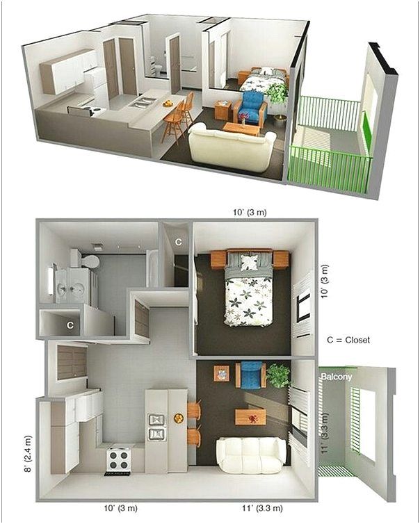 Detail Desain Rumah Minimalis 1 Kamar Tidur Nomer 5