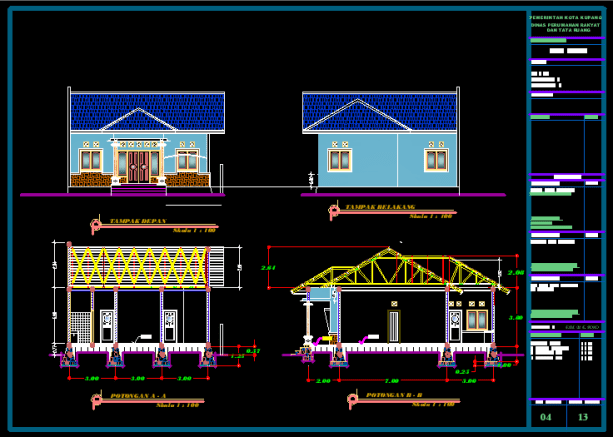 Detail Desain Rumah Minimalis Autocad Nomer 8