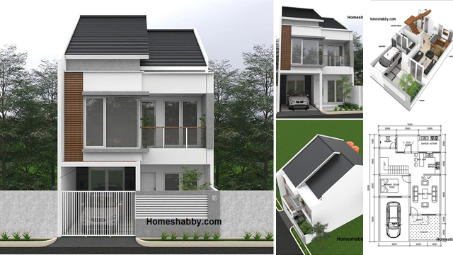 Detail Desain Rumah Minimalis Modern 2 Lantai 3 Kamar Tidur Nomer 19