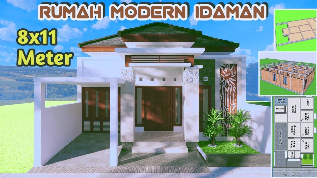 Detail Desain Rumah Minimalis Ukuran 8x11 Meter Koleksi Nomer 7