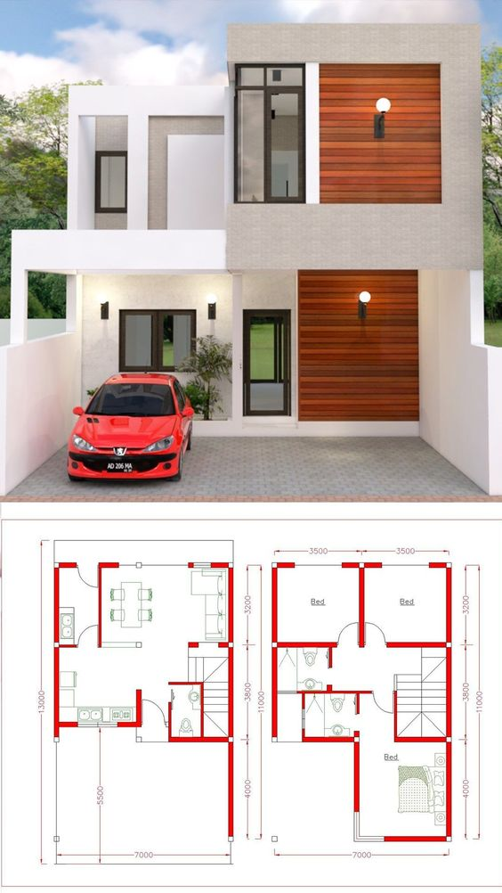 Detail Desain Rumah Modern Minimalis 2 Lantai Dengan Denahnya Nomer 16