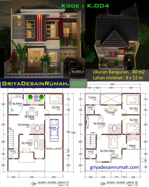 Detail Desain Rumah Modern Minimalis 2 Lantai Dengan Denahnya Nomer 17
