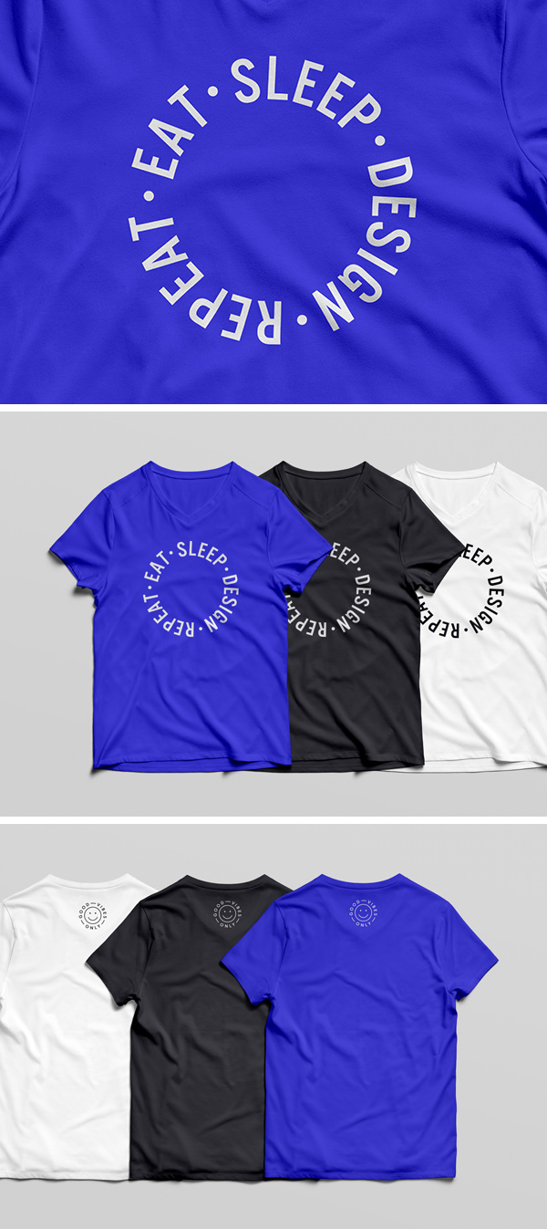 Detail Mockup Kaos Biru Dongker Nomer 13