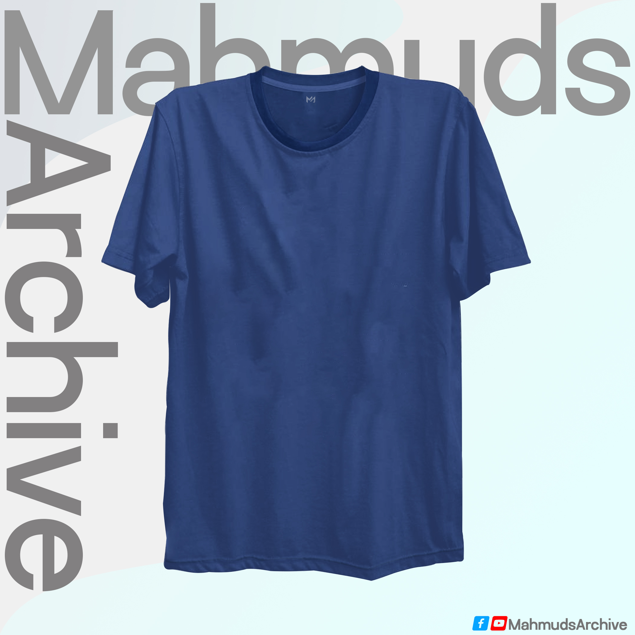 Detail Mockup Kaos Biru Dongker Nomer 30