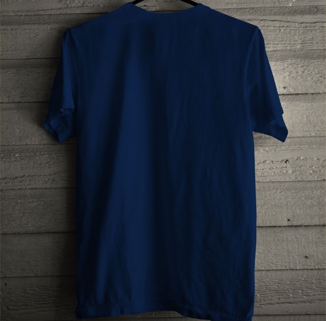 Detail Mockup Kaos Biru Dongker Nomer 36