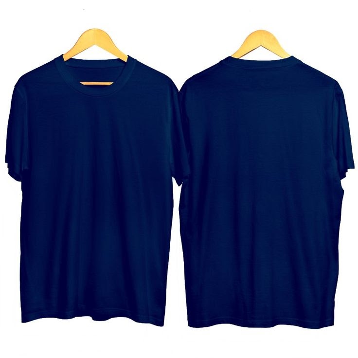 Detail Mockup Kaos Biru Dongker Koleksi Nomer 54