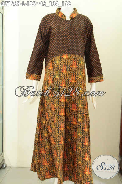 Detail Model Baju Batik Gamis 2017 Nomer 26