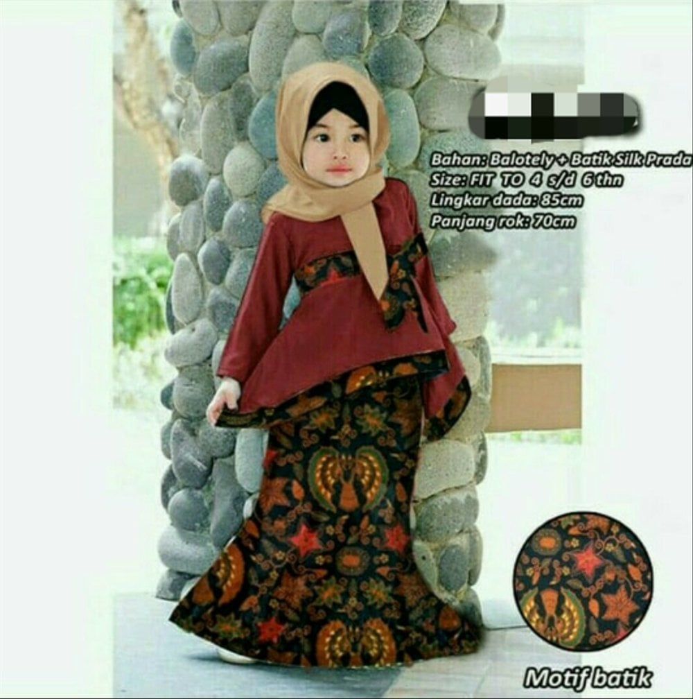 Detail Model Baju Batik Gamis 2017 Nomer 38