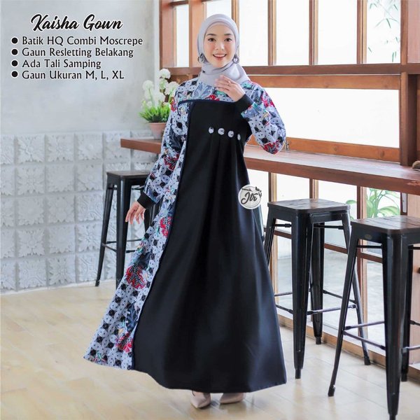 Detail Model Baju Batik Gamis 2018 Nomer 49