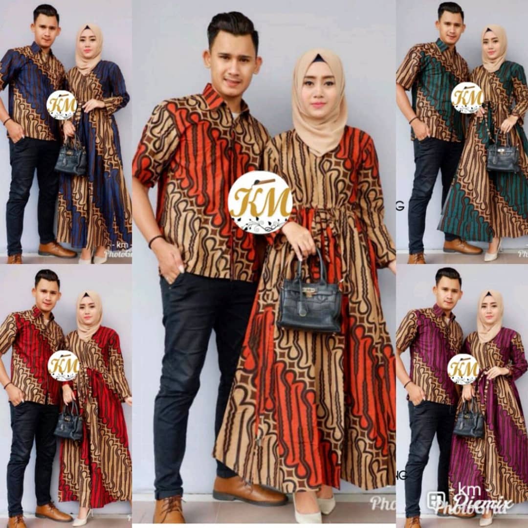 Detail Model Baju Batik Gamis 2018 Nomer 9