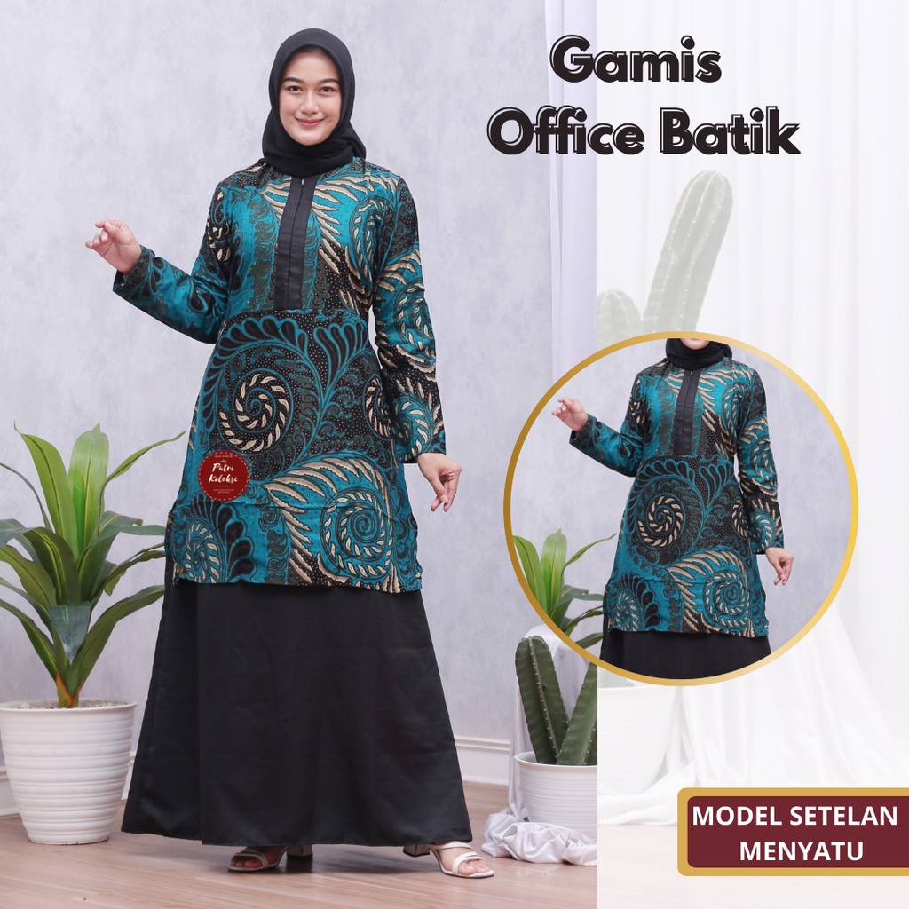 Detail Model Baju Batik Guru Muslimah Nomer 51