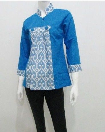 Detail Model Baju Batik Kerja Kombinasi Nomer 3