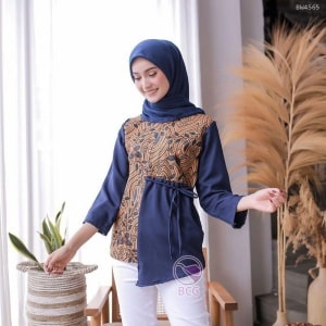 Detail Model Baju Batik Kerja Kombinasi Nomer 40