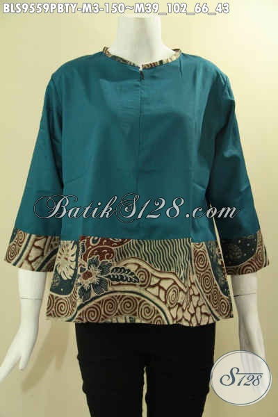 Detail Model Baju Batik Kerja Kombinasi Kain Polos Nomer 20