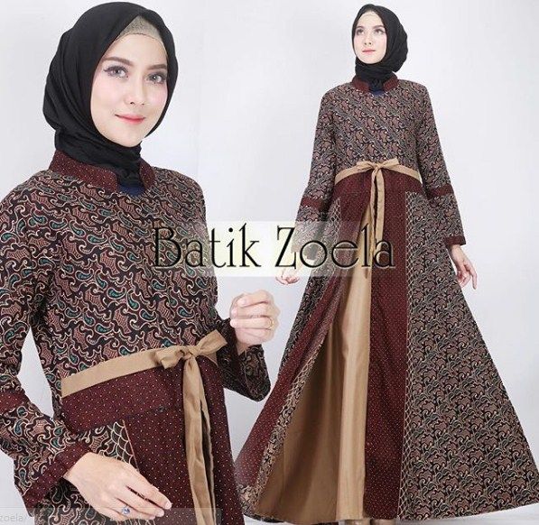 Detail Model Baju Batik Kombinasi 2019 Nomer 28