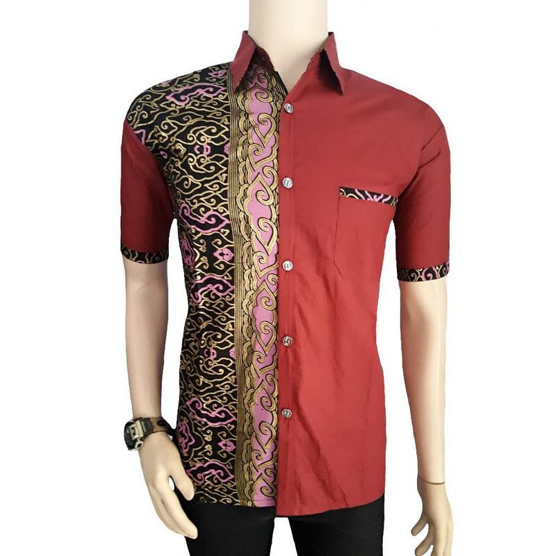 Detail Model Baju Batik Pria Kombinasi Nomer 3