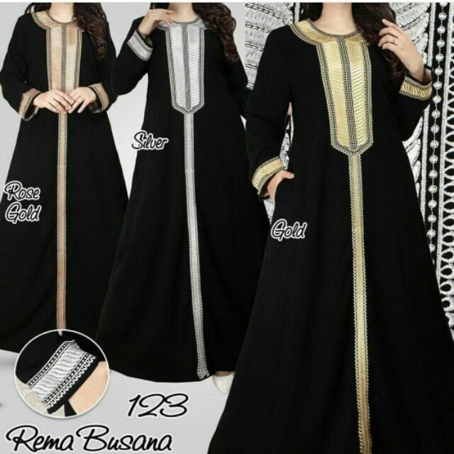 Detail Model Baju Gamis Arab Nomer 8