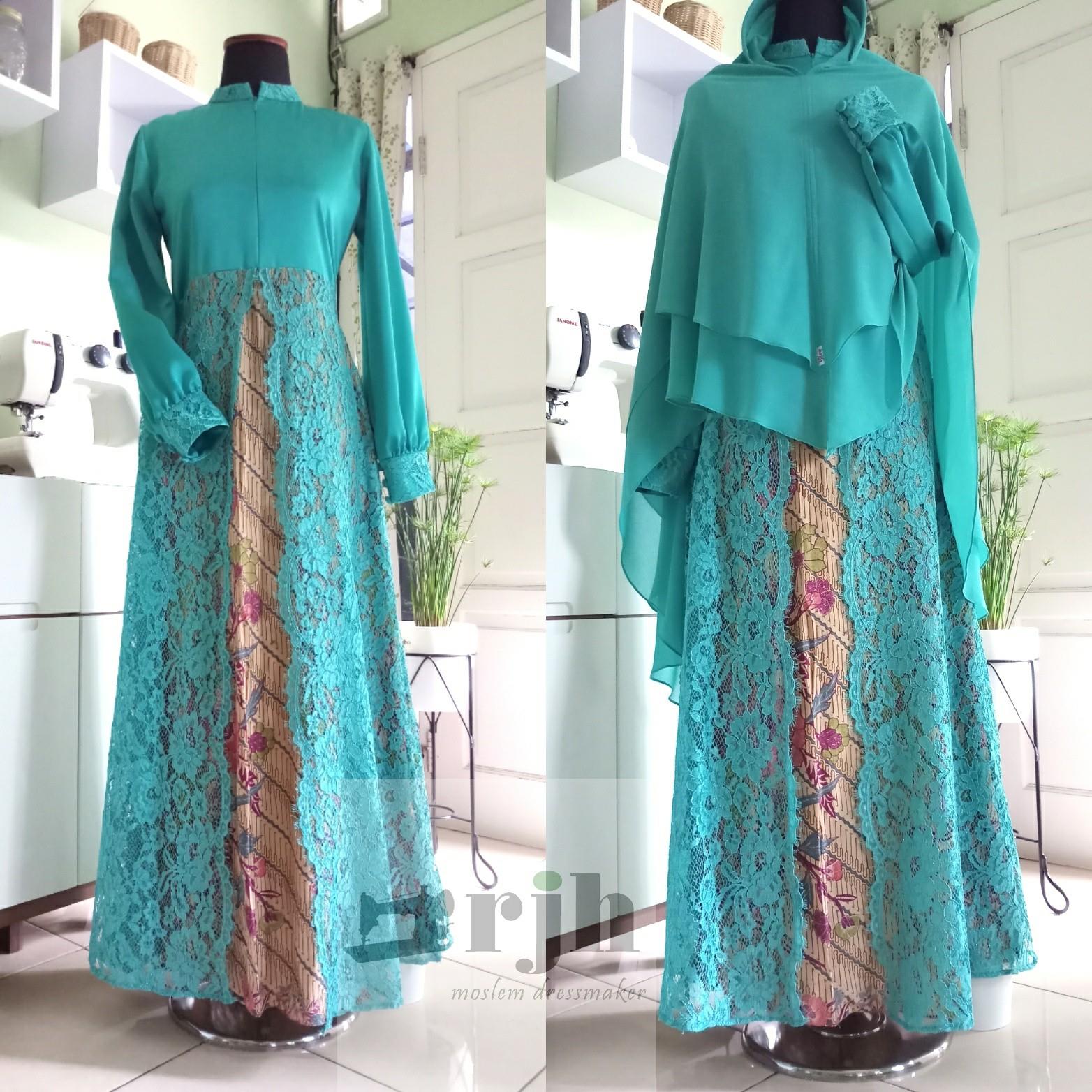 Detail Model Baju Gamis Batik 2017 Nomer 54