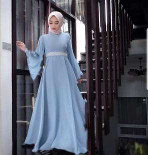 Detail Model Baju Gamis Renda Tempel Nomer 22