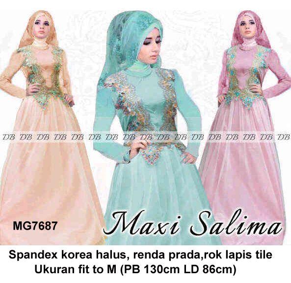 Detail Model Baju Gamis Renda Tempel Nomer 36