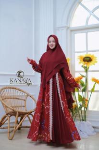 Detail Model Baju Gamis Renda Tempel Nomer 43